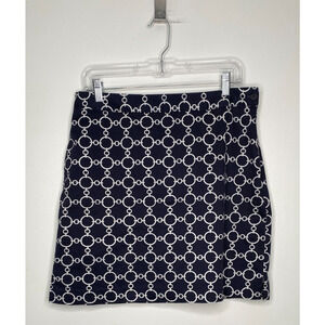 EP Pro Blue & White Nautical Chain Skort Size 10 Cotton Blend Golf/Resort Wear